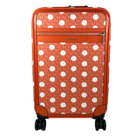 NEW Michael Kors Travel Small Trolley Rolling Suitcase Carry On Bag Red Clay - Picture 1 of 7